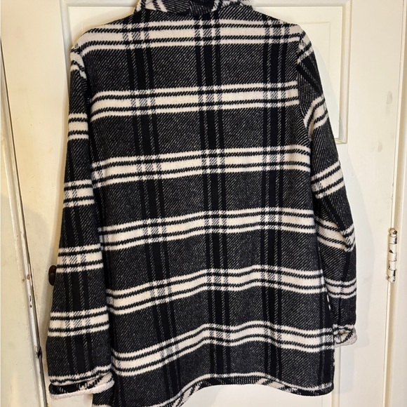Tribal Jeans Sweater Jacket Size M Black and White Plaid Jacket - Picture 5 of 9